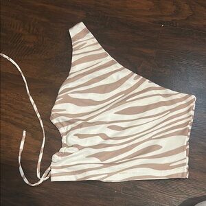 Princess Polly Beige Zebra Print Top